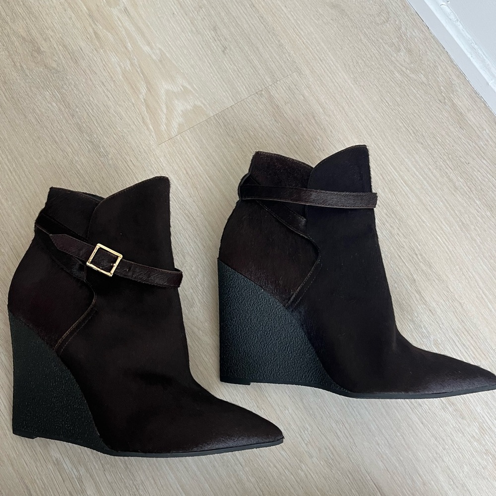 Burberry Brown Wedge Ankle Boots